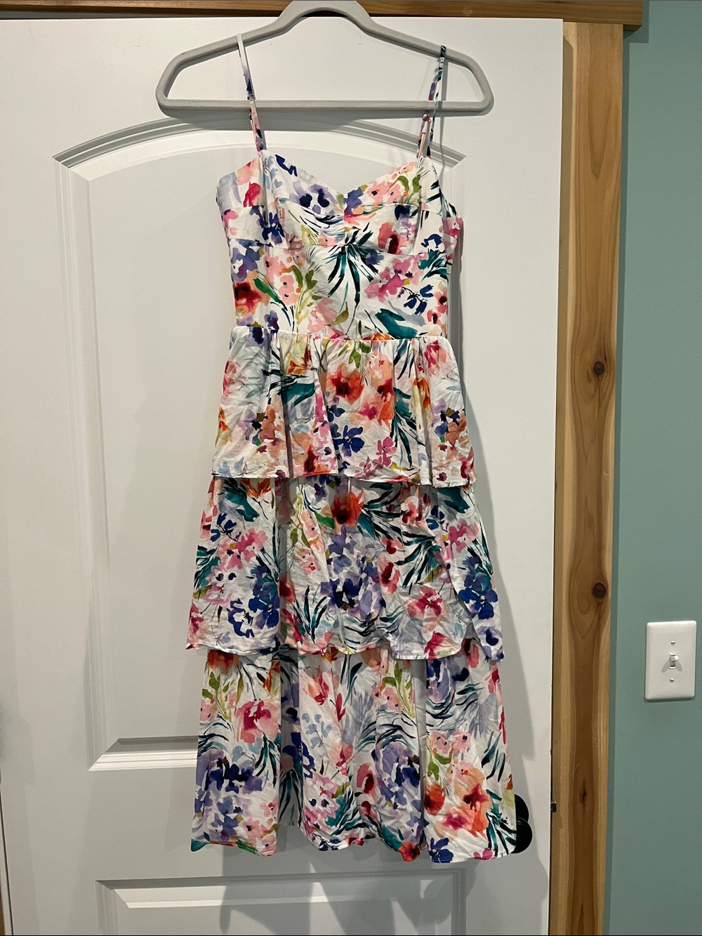 Amanda Uprichard white Multi-Color Floral Tiered Sundress